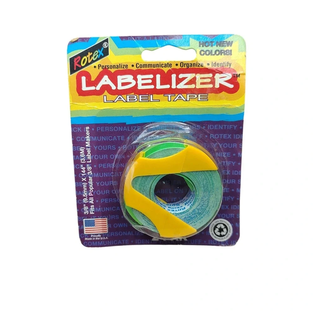 Vintage Rotex Labelizer Neon Label Maker See Through Clear with‎ Extra Tape